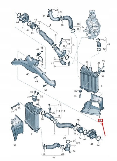 4M0145333T audi q7 4m left charge air кулер air guide