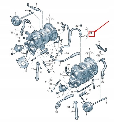 06M145140J audi a6 c8 engine oil feed pipe