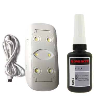 Drei Bond 6063 Klej UV do tworzyw mini lampa UV