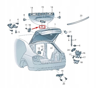 60U827566 skoda rapid nh lid lock привод push button