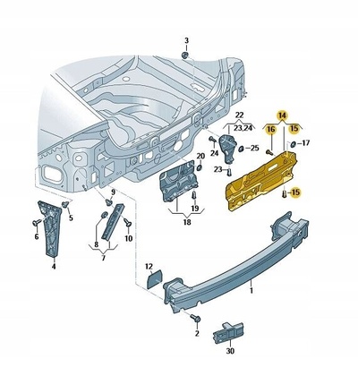 4K0807329A жесть крепежный бампер задняя audi a6 c8