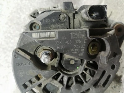 028903028E Генератор 1.9TDI / SDI , 1.4 - 2.0i , BOSCH 120A , С ОБГОН.МУФТОЙ , ОВАЛ.ФИШКА VW GOLF 4 , BORA , S TOLEDO , S OCTAVIA , A A3. Volkswagen Caddy 2 2000 ,0124515010