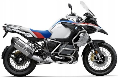 Naklejki fooqs bmw r 1250 gs adventure 2021 - 2022 biało - niebiesko - czerwony