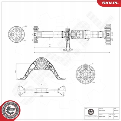 76SKV076 вал карданный audi a3 2.0 tfsi 05.16 - 12.17 5q0521101bj