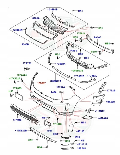 LR117403 бампер передняя land rover evoque l551 k8d217b971aa8lml