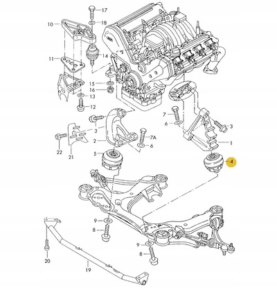 4D0199381AB оригинальный подушка двигателя левая audi a8 d2 v8 abz aem agh ahc akg