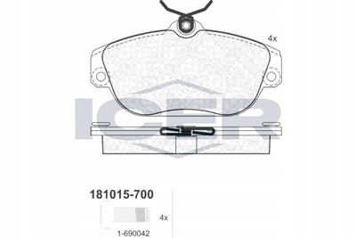 181015700 колодки тормозной передняя icer volvo 940 2.4 td интеркулер ie181015 - 700