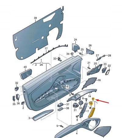 8S0867586A1NK audi tt fv mk3 фронт right door pull handle trim
