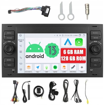 Радио android форд mondeo 4 фиеста fusion kuga 1 s - max c - max carplay 6 / 128g
