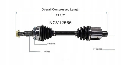 NCV12566 привод шрус правый gsp 12566 chrysler 300m intrepid concorde lhs 1998 - 2004