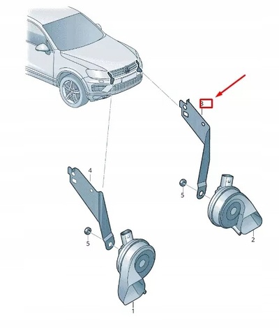 7P6951182B VW TOUAREG 7P MK2 HIGH TONE HORN SIGNAL RETAINER