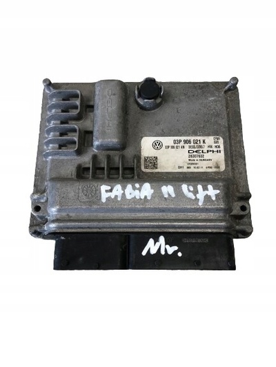 03P906021K блок управления двигателя skoda fabia ii рестайлинг