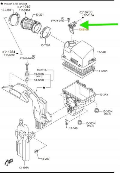 PYFS13215 датчик потока pow . oe mazda 2 , 3 , 6 , mx - 5 , cx - 3 , cx - 30 , cx - 5