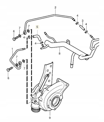 31657992 volvo s60 xc90 xc70 шланг вывода охлаждения турбина oe