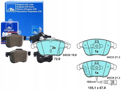ATE13.04707242.2 ate колодки ham . volkswagen передняя sharan / tiguan 1 , 4 - 2 , 0 07 -