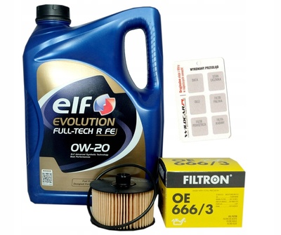 Масляный эльф evolution fulltech r fe 0w20 5l filtron oe 666 / 3 фильтр масляный