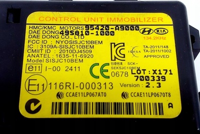 95420A9000 Блок иммобилайзер hyundai тусон tl , tle 1.6l gasoline 97kw