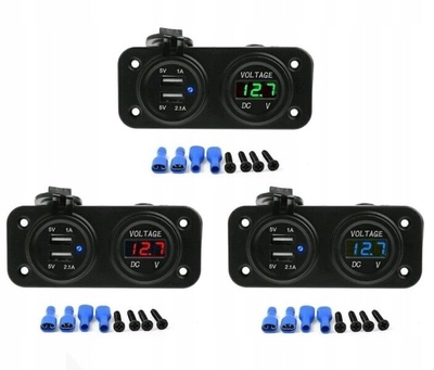 Motocykl вольтметр зарядное устройство 2x usb 2a панель 2w1