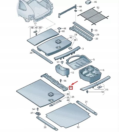7P6863599A volkswagen touareg 7p mk2 boot floor plate left underlay