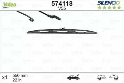 574118 перо стеклоочистителя valeo передняя 550 мм
