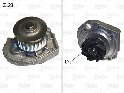 506598 водяной насос valeo lancia y 1.2 16v 86km 63kw