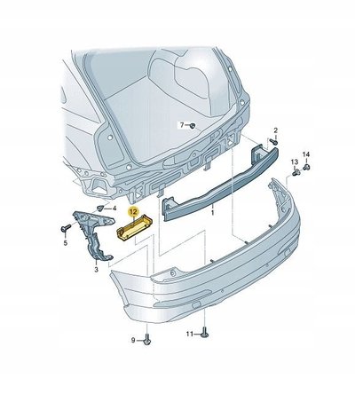 8U0807252B заполнение пена бампера задн audi q3 права
