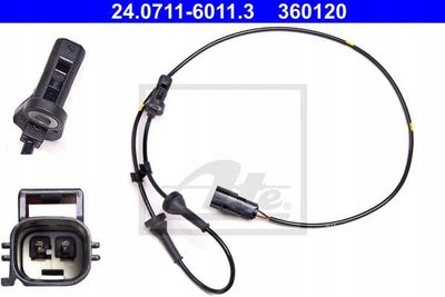 24.07116011.3 ate датчик абс передний volvo c70 s70 v70