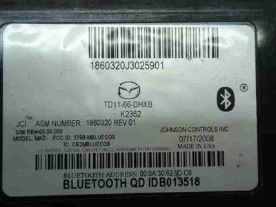 TD1166DHXB Модуль блютуз Mazda CX-9 I (TB) 2006 - 2012 2009 ,