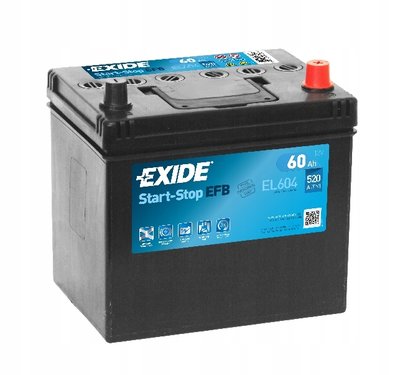 EL604 аккумулятор exide start - stop efb 60ah 520a для mazda