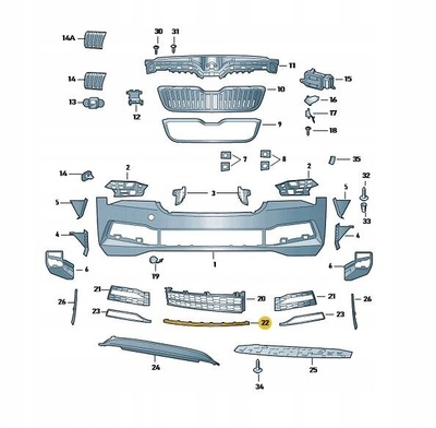 3V0853551EF9R планка черная решетка центральной skoda superb 3fl