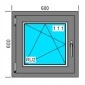 2021041993 окна пвх 600x600 ru цвет внешнее . антрацит , lewe , 24